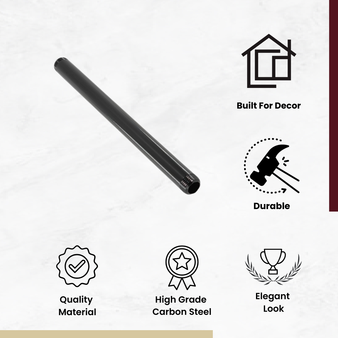 Steel Pipe 1/2in Standard Grade 10 in Length