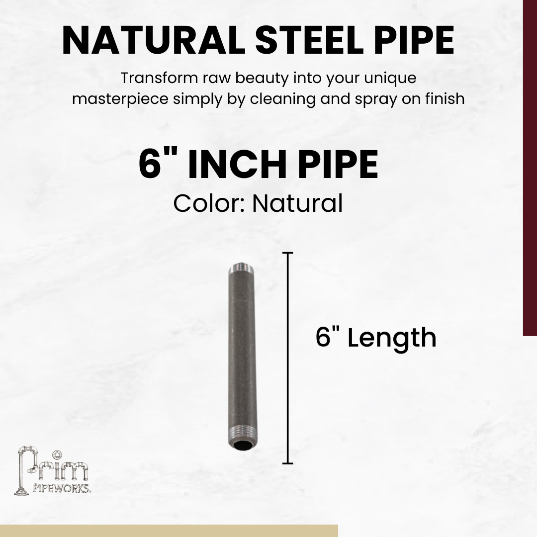 Steel Pipe 3/4in Standard Grade 6 in Length