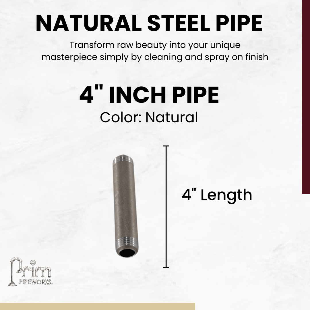 Steel Pipe 1/2in Standard Grade 4 in Length