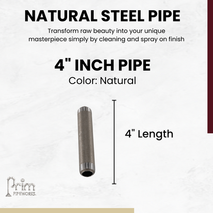 Steel Pipe 3/4in Standard Grade 4 in Length