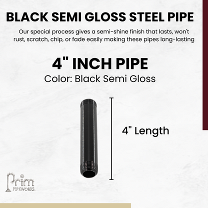 Steel Pipe 3/4in Standard Grade 4 in Length